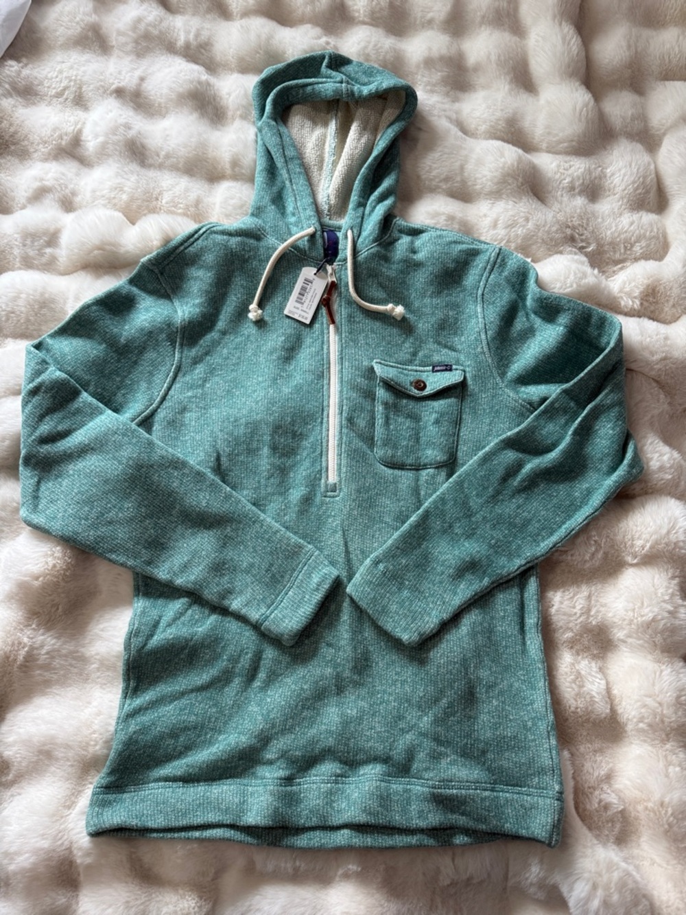 johnnie-O Seafoam Green Half-Zip Hooded Pullover
